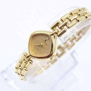 J.B Champion Watch Womens Gold Tone Stainless Steel Classic White Dial Japan Mov